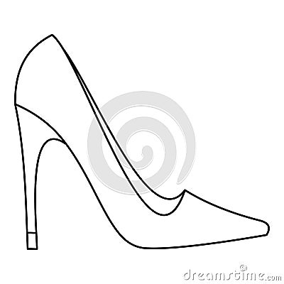 Elegant women high heel shoe icon, outline style Vector Illustration