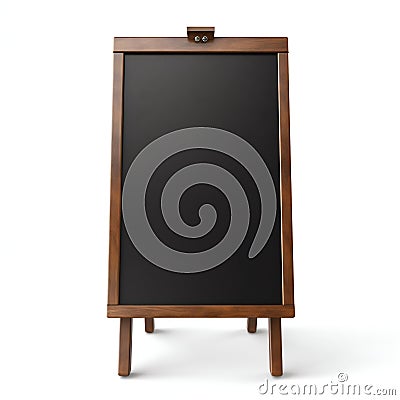 Elegant Wooden Frame Blackboard for Restaurant Menu. Generative ai Cartoon Illustration