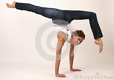 Elegant young flexible woman Stock Photo