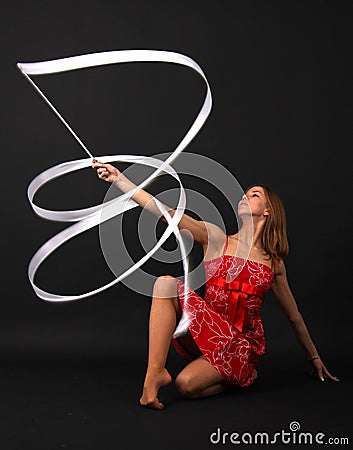 Elegant young flexible woman Stock Photo