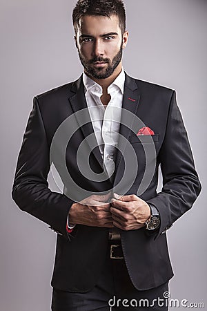 Elegant young handsome man. Studio fashion portrait. Stock Photo