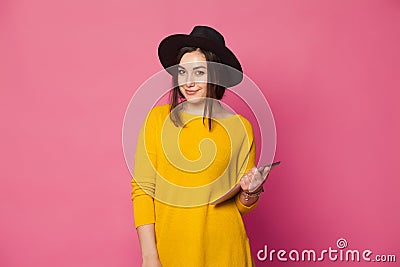 Elegant young woman using tablet Stock Photo