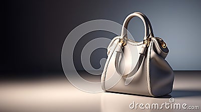 Elegantly Chic Beautiful Trendy Smooth Gray Women's Handbag on Studio Background. created with Generative AI Stock Photo
