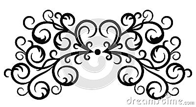 Abstract black curly design element set isolated Vector Illustration