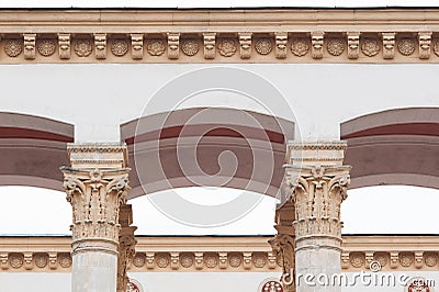 Element of the architecture, sculpture on the column Stock Photo