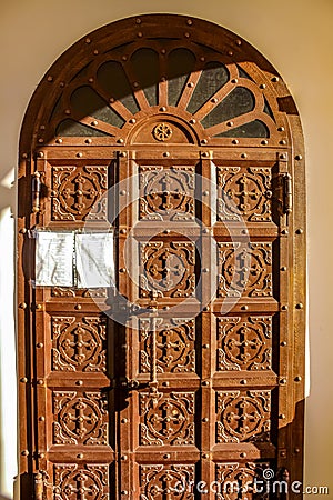Element of the door of the Russian Orthodox Church Stock Photo