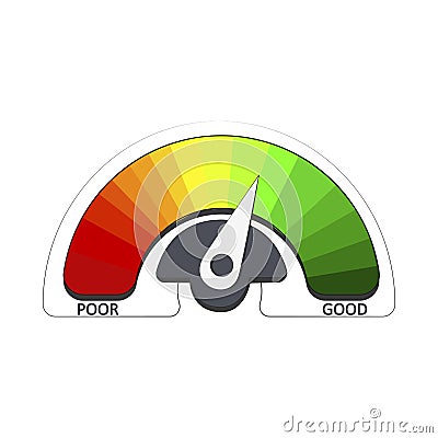 Element graphic design indicator credit customer rate with bright colored spectrum levels Vector Illustration