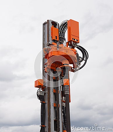 Element of Hydraulic crawler oil drill machine Stock Photo