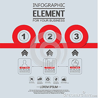 Element for infographi template geometric figure circle for web Vector Illustration