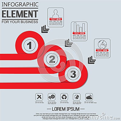 Element for infographi template geometric figure circle for web Vector Illustration