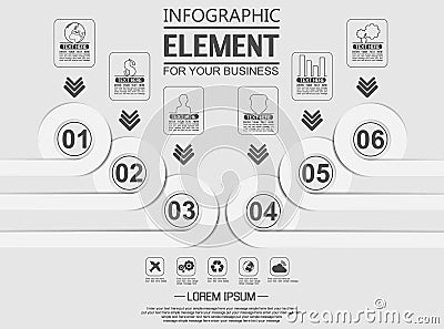 Element for infographi template geometric figure circle for web Vector Illustration