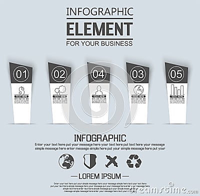 Element for infographic template stikers number option for web Vector Illustration