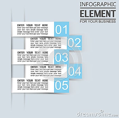 Element for infographic template stikers number option for web Vector Illustration