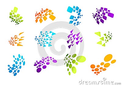 Element logo, sphere icon, data space symbol Vector Illustration