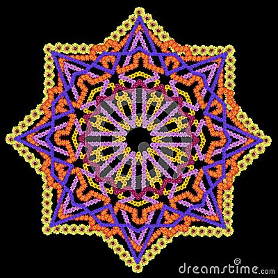 Element of the Persian rug - black Star Stock Photo