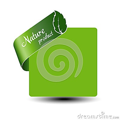 Element - tape, nature product with leaf Vector Illustration