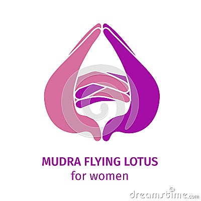 Element yoga mudra flying lotus. Vector illustration Vector Illustration