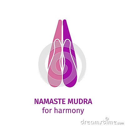 Element yoga namaste mudra hands. Vector illustration Vector Illustration