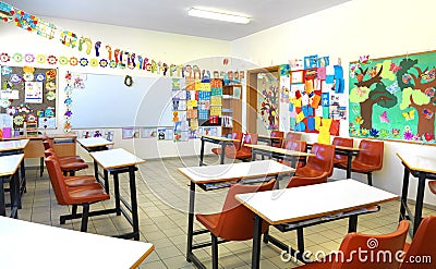 Elementary school classroom Stock Photo