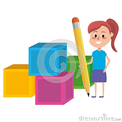 Elementary school cartoon Vector Illustration