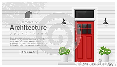 Elements of architecture , front door background Vector Illustration