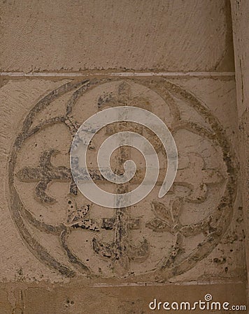 Elements of the architecture of the monastery of Santa Maria de AlcobÃ¡s. Stock Photo