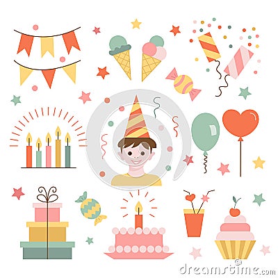 Elements birthday. Vector Illustration