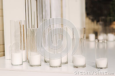 Elements of decor on wedding ceremony. Outside Stock Photo