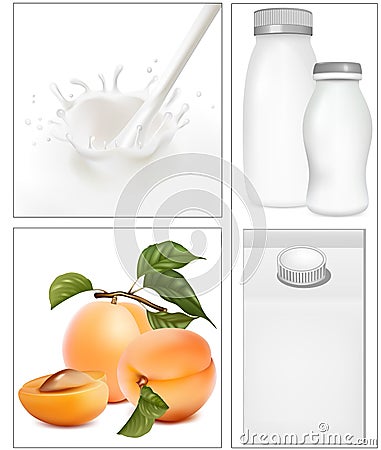 Elements for design of packing milk dairy. Vector Illustration