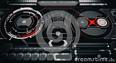 Elements for HUD interface. Illustration for your design. Technology background.Futuristic user interface Cartoon Illustration
