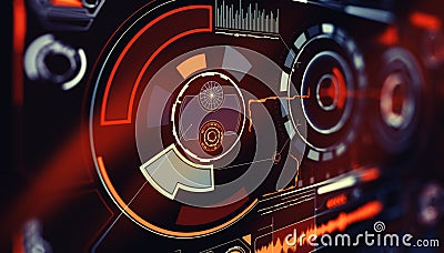 Elements for HUD interface. Illustration for your design. Technology background.Futuristic user interface Cartoon Illustration