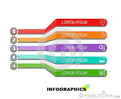 Elements of infographic design for your business with 5 options Vector Illustration