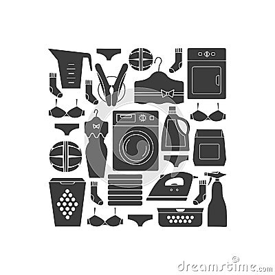 Elements of laundry. Vector Illustration