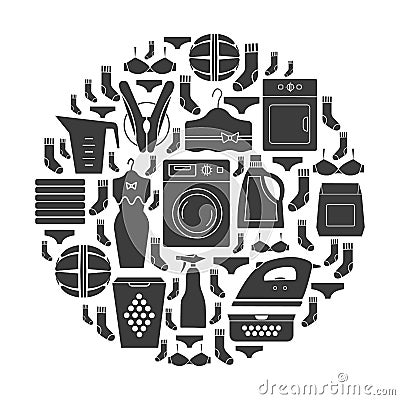 Elements of laundry Vector Illustration
