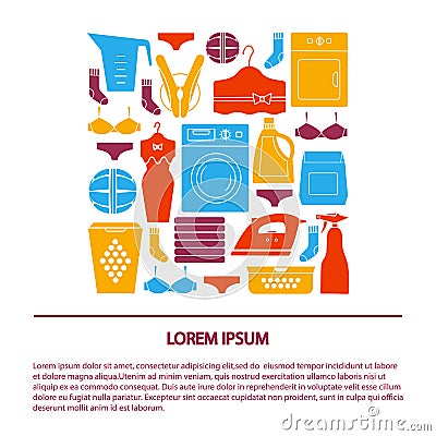 Elements of laundry. Vector Illustration