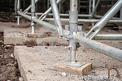 Elements of scaffolding as part of equipment Stock Photo