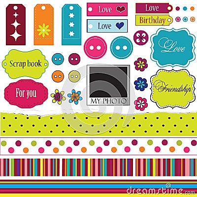 Elements for scrap-booking Vector Illustration