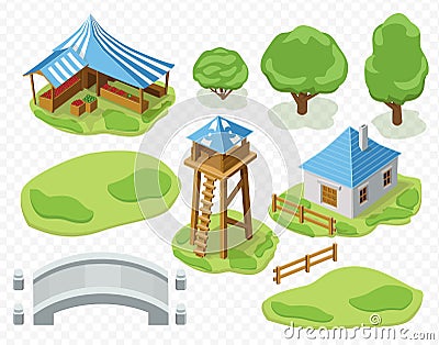 Elements of settlement vector Vector Illustration