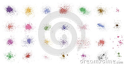 Elements of spray paint, set of color blots. Vector illustration Vector Illustration