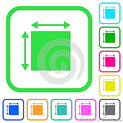Elemet dimensions vivid colored flat icons Stock Photo