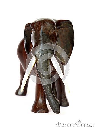 Hand carved wooden elephant Stock Photo