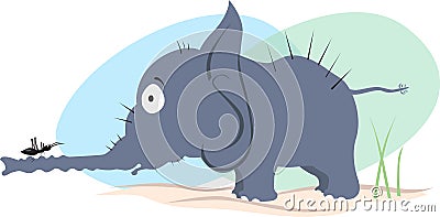 Elephant and ant Vector Illustration