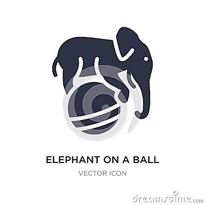 elephant on a ball icon on white background. Simple element illustration from Animals concept Vector Illustration