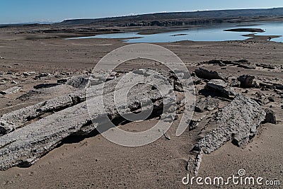 Elephant Butte concrete vista Stock Photo