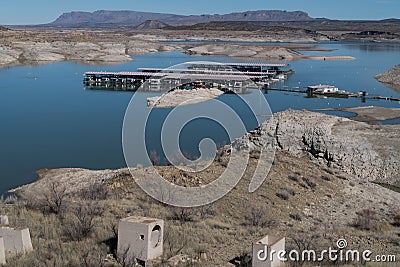 Elephant Butte Lake marina view, New Mexico Stock Photo