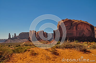 Elephant Butte, Rock formation, in iconic Monument Valley, Arizona Stock Photo