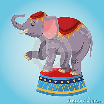 Elephant cartoon of circus Vector Illustration