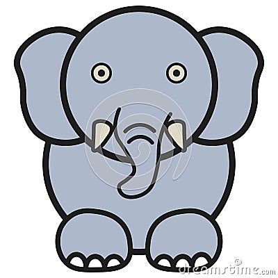 Elephant in cartoon style Vector Illustration