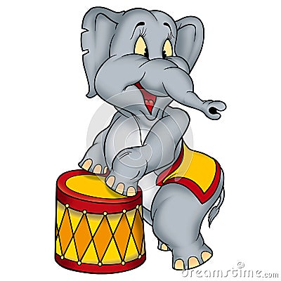 Elephant circus performer Cartoon Illustration