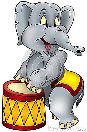 Elephant circus performer Vector Illustration